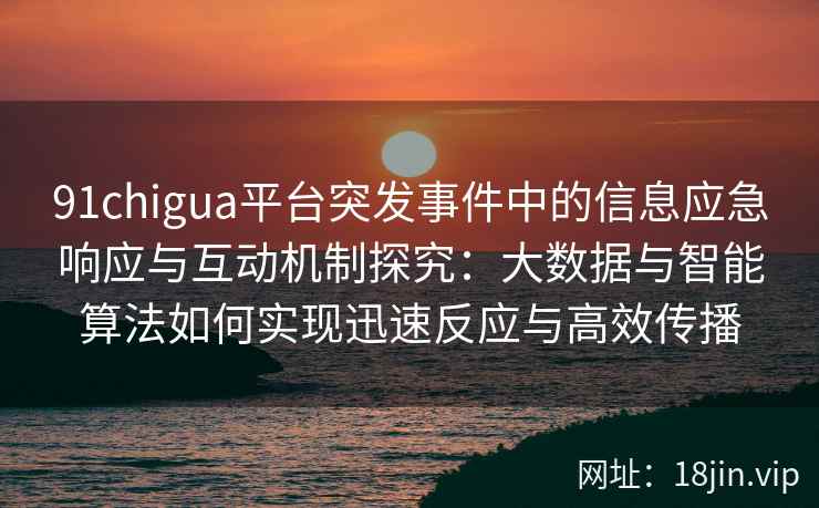 91chigua平台突发事件中的信息应急响应与互动机制探究：大数据与智能算法如何实现迅速反应与高效传播