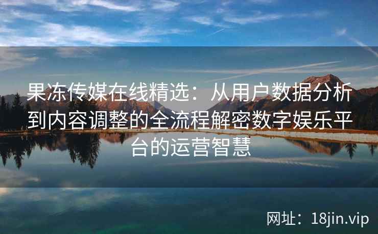 果冻传媒在线精选：从用户数据分析到内容调整的全流程解密数字娱乐平台的运营智慧