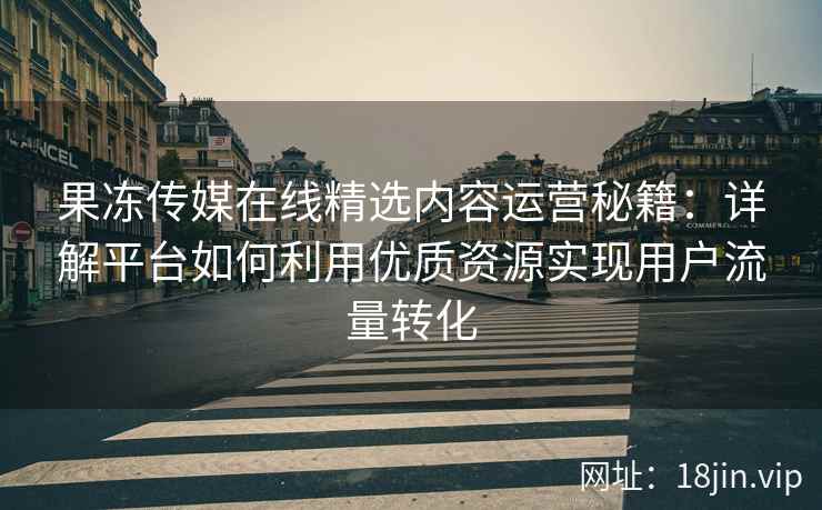 果冻传媒在线精选内容运营秘籍：详解平台如何利用优质资源实现用户流量转化